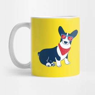 Cute Corgi with blue sunglass Mug